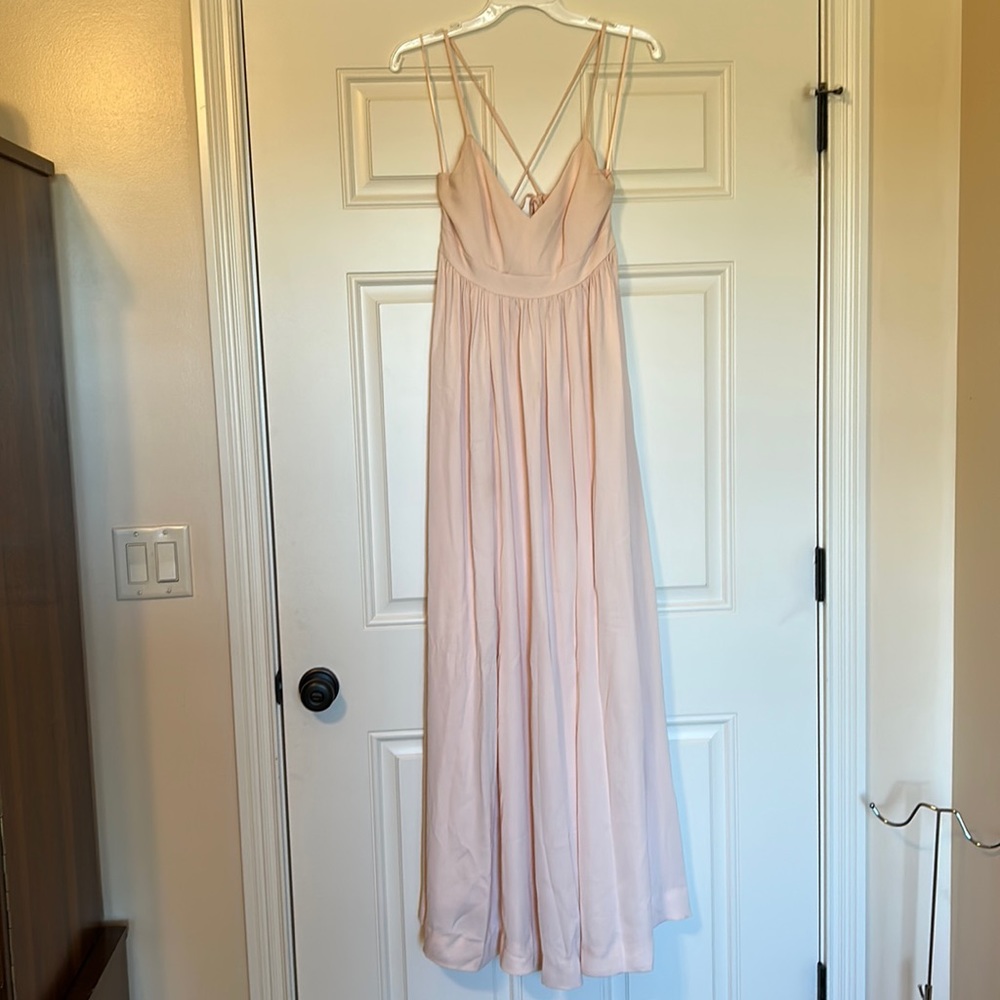 J. Crew blush peach chiffon spaghetti strap maxi dress- EUC Sz 0